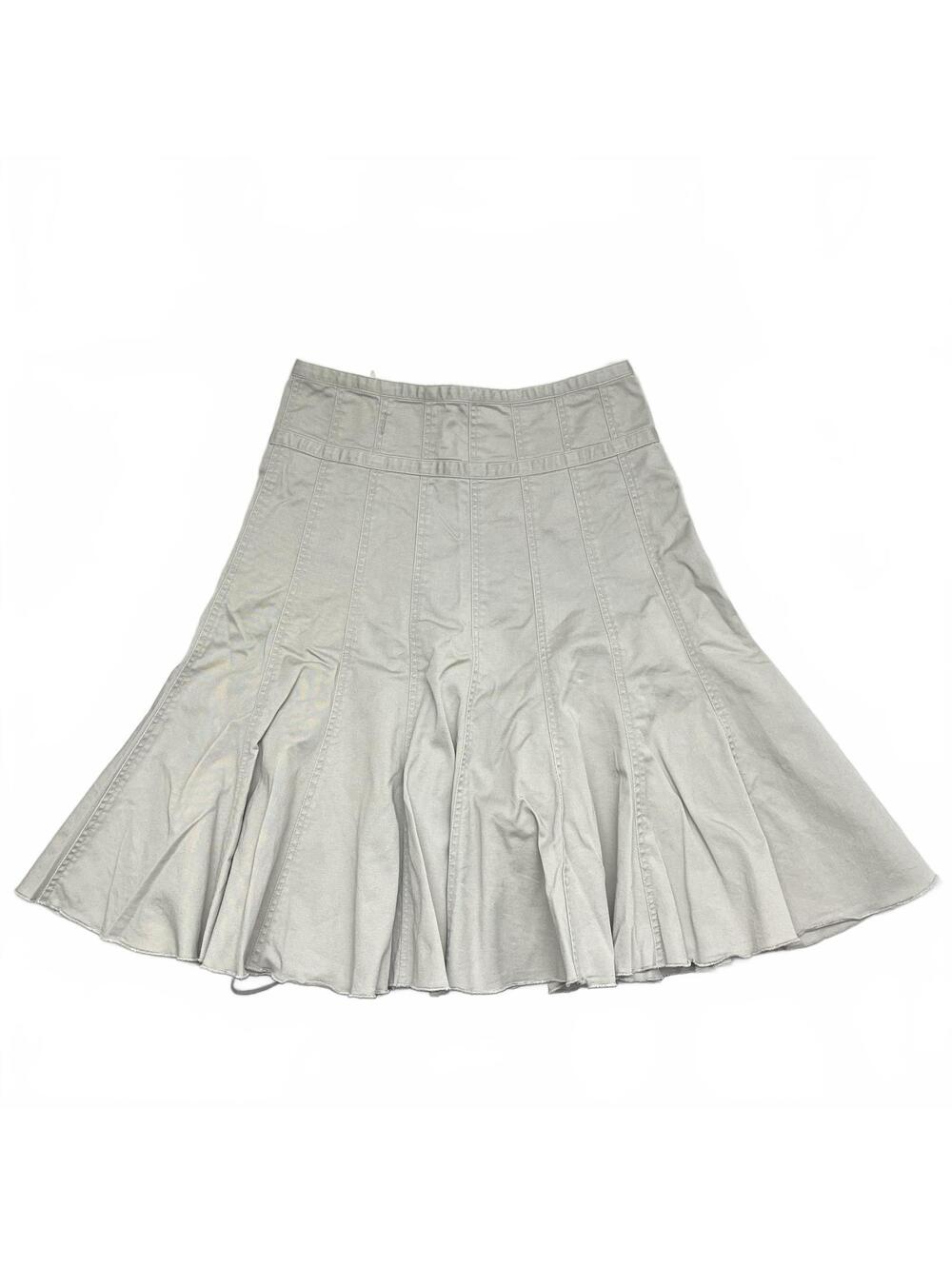 Y2K Contemporaine Simons Sz 4 Beige Pleated Midi Cotton Skirt Fairy Grunge Boho